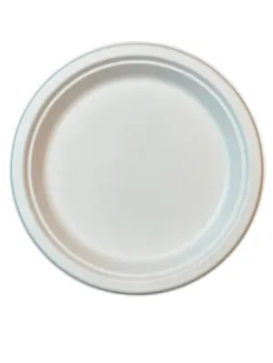 10" BAGASSE BIODEGRADABLE COMPOSTABLE PLATES ONE COMPARTMENT 500CT