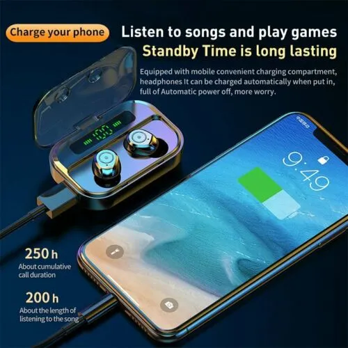2020 Waterproof Bluetooth Earbuds Headphones Wireless Headset Noise Cancelling