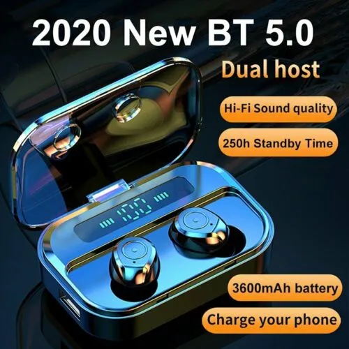 2020 Waterproof Bluetooth Earbuds Headphones Wireless Headset Noise Cancelling