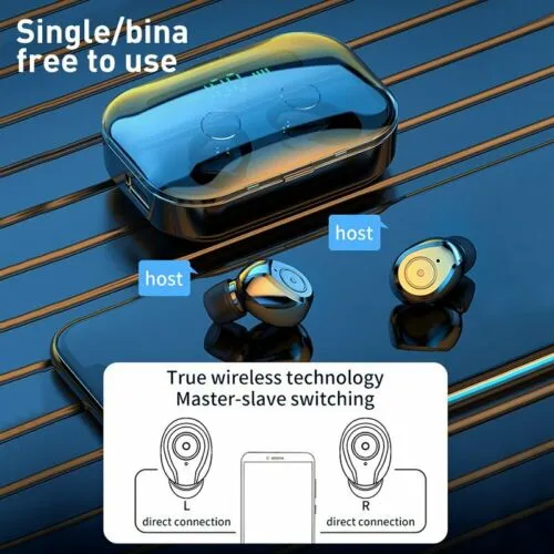 2020 Waterproof Bluetooth Earbuds Headphones Wireless Headset Noise Cancelling