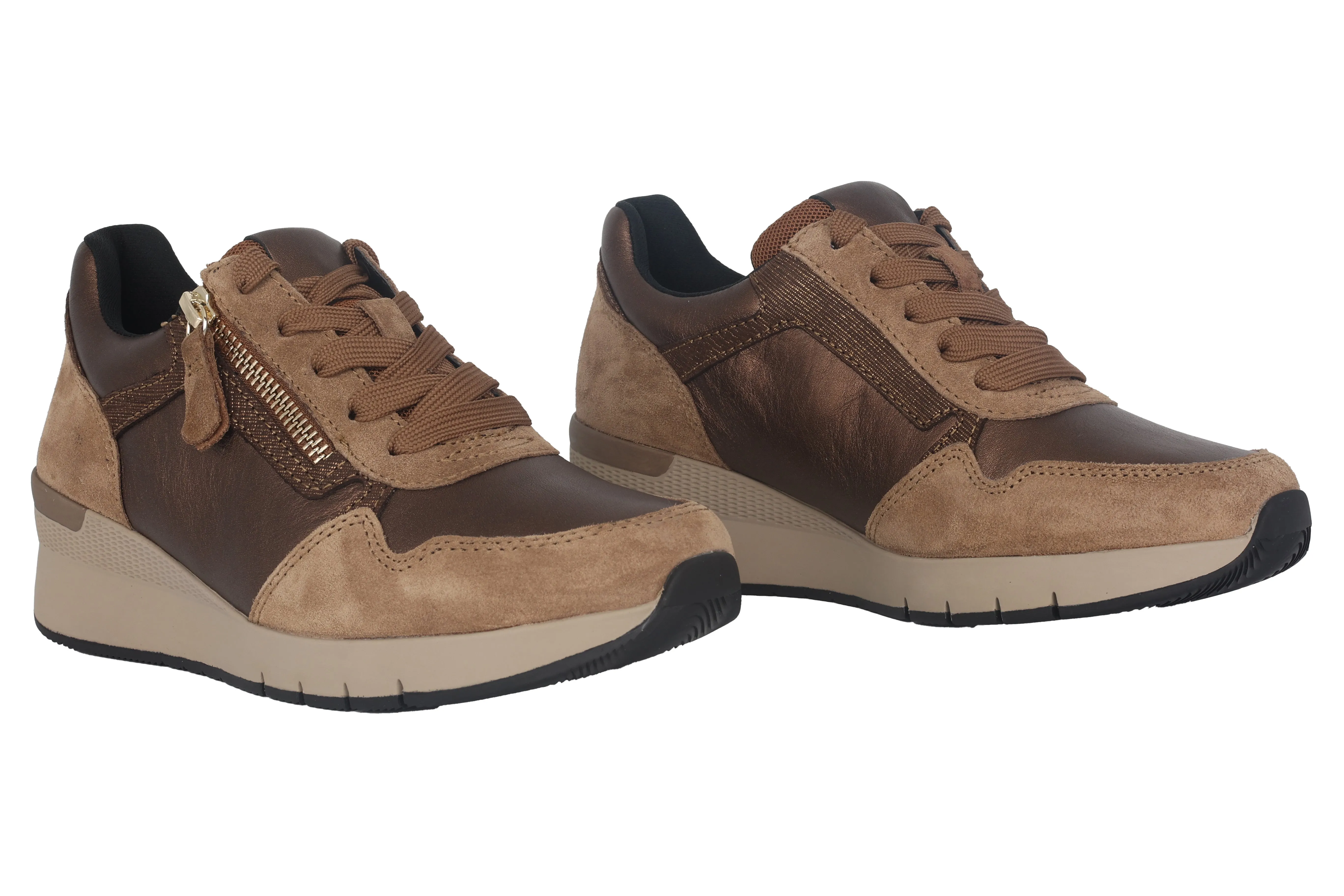 '56.418.15' women's lace-zip sneaker - Beige