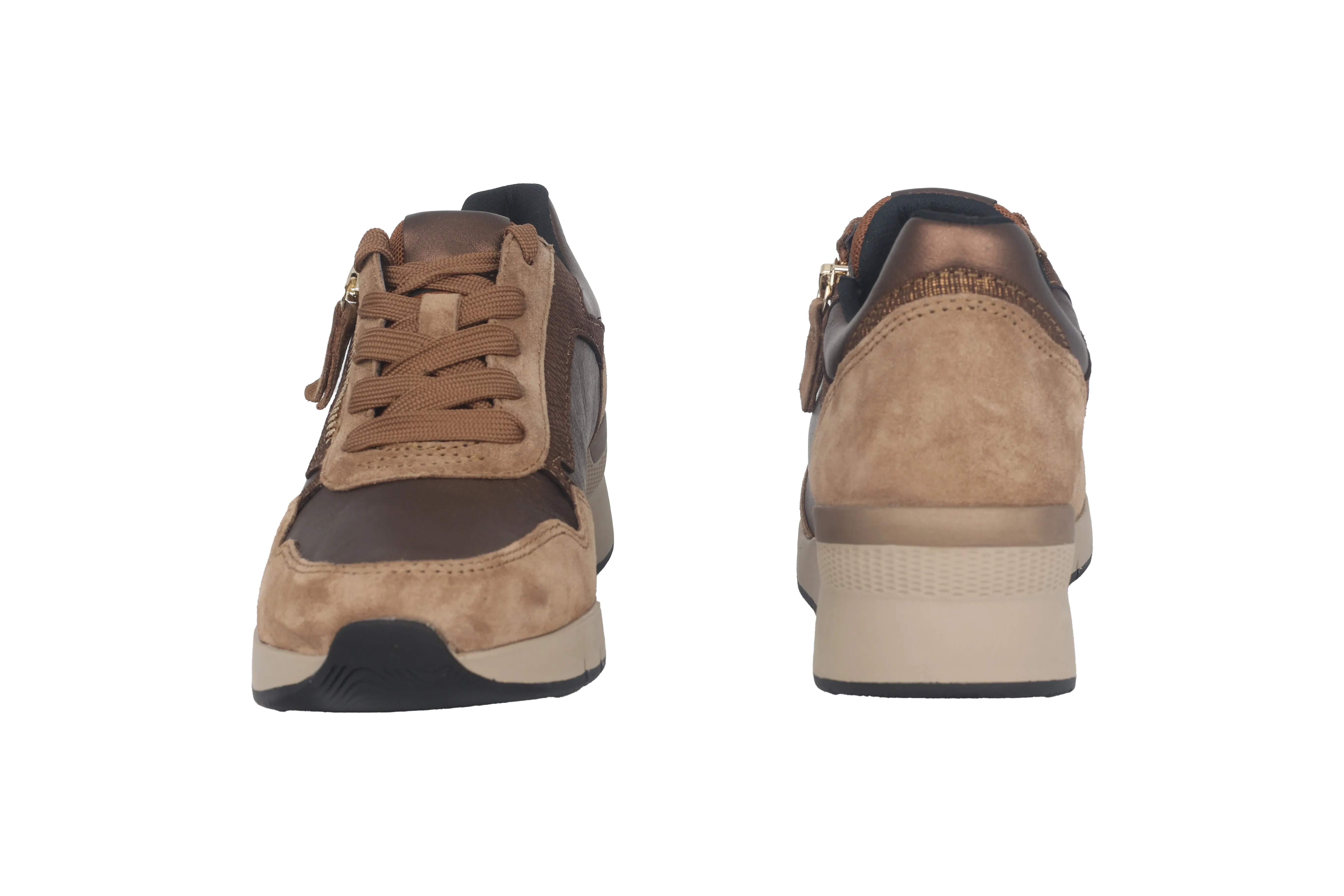 '56.418.15' women's lace-zip sneaker - Beige