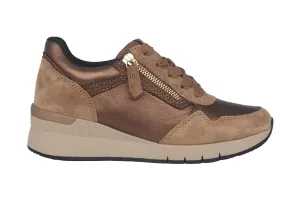 '56.418.15' women's lace-zip sneaker - Beige
