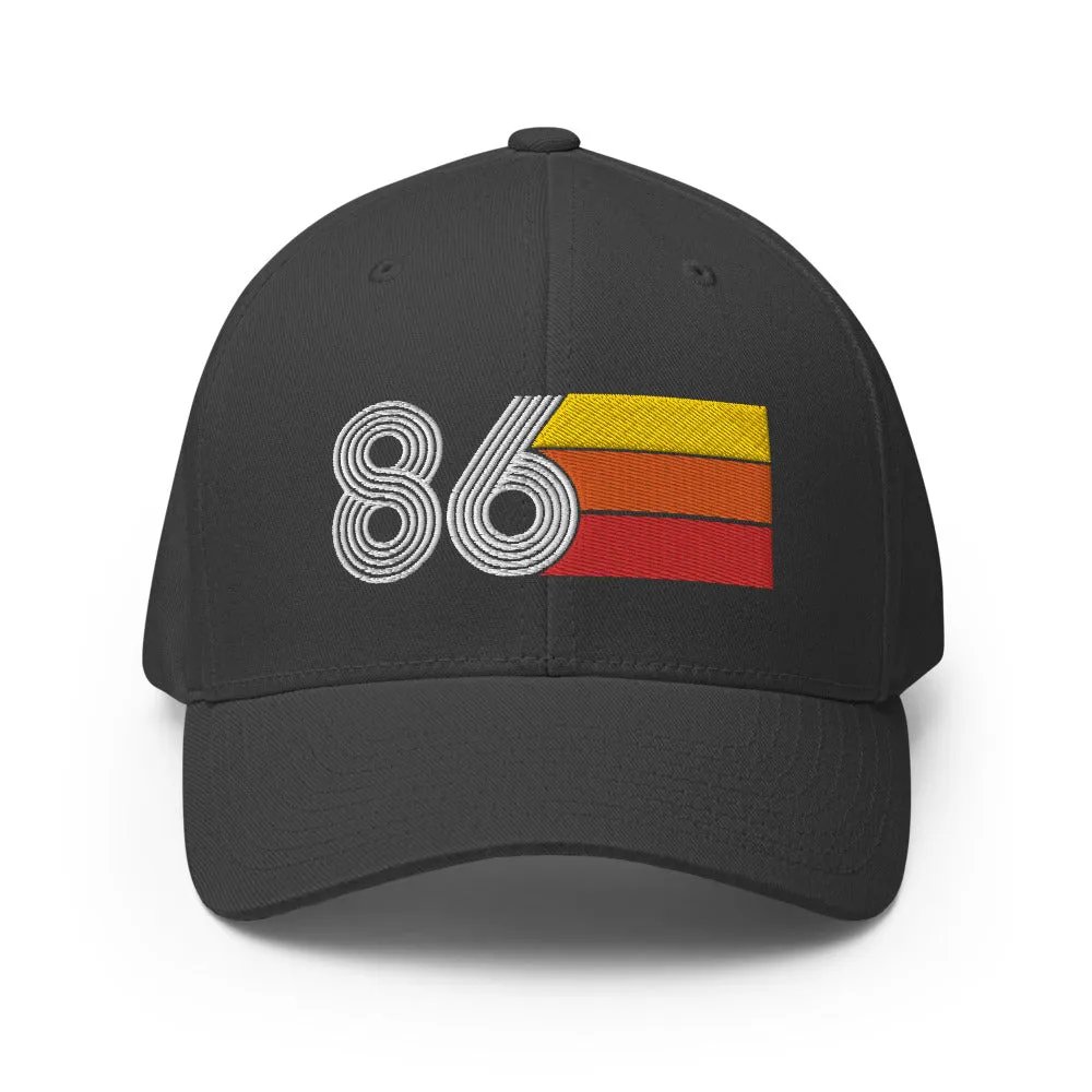 86 1986 fitted baseball cap