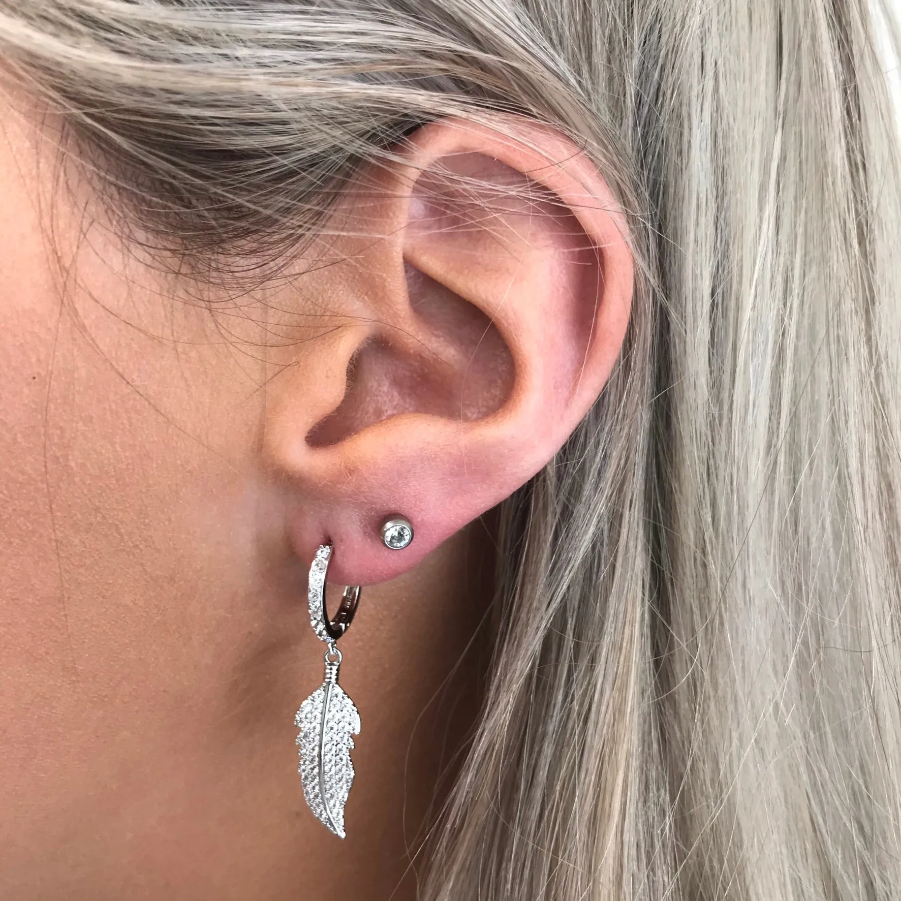 Absolute Floaty Feather Earrings - Silver