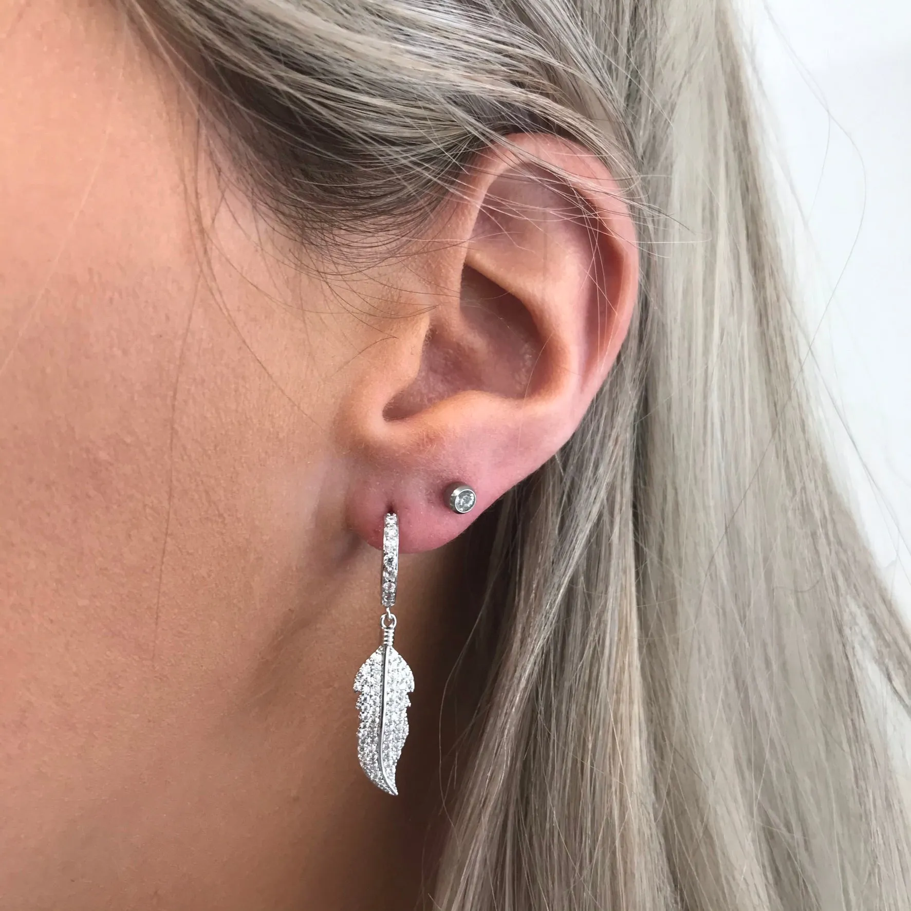 Absolute Floaty Feather Earrings - Silver