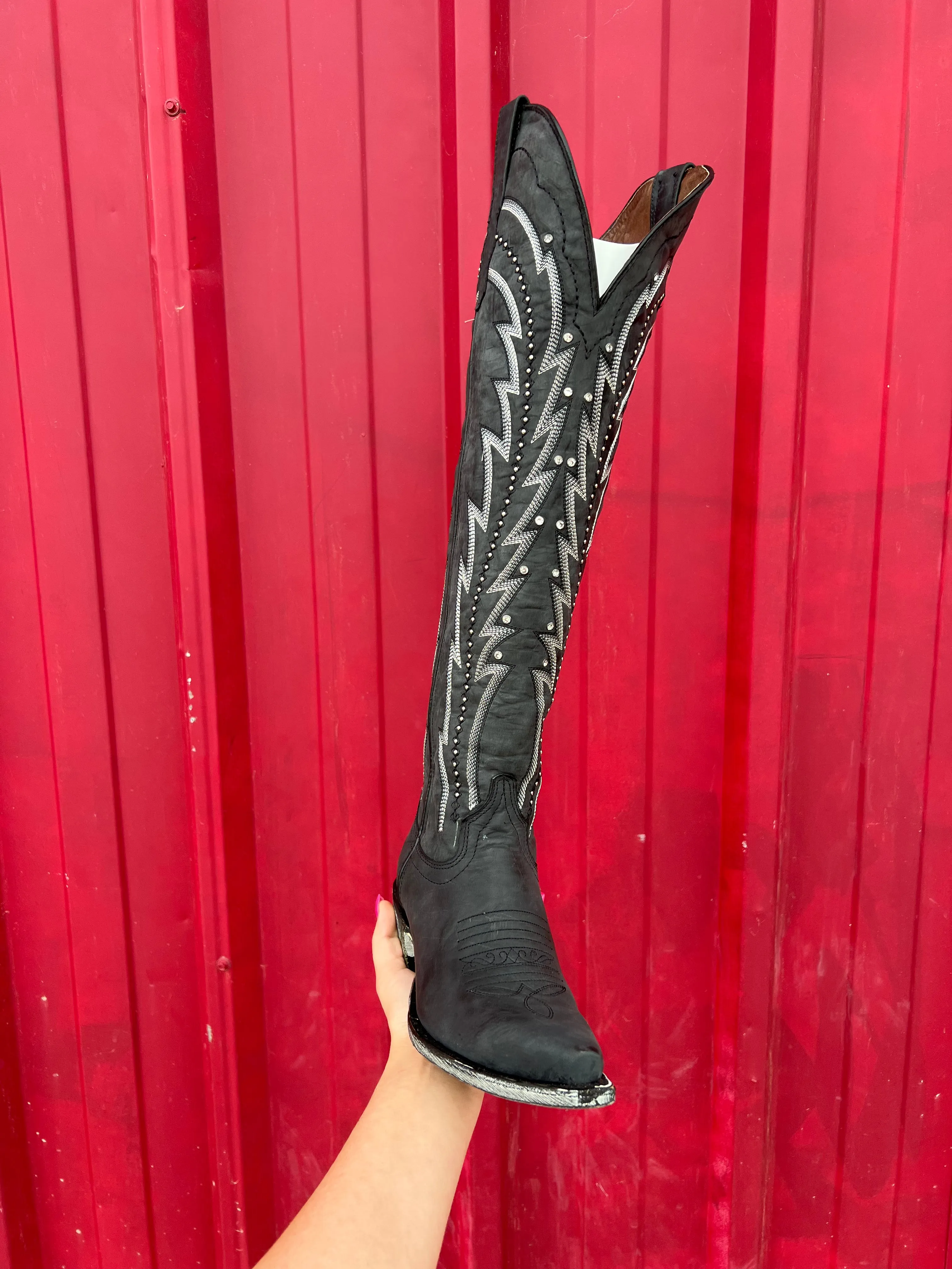 Alicia Black XL Knee High Boots