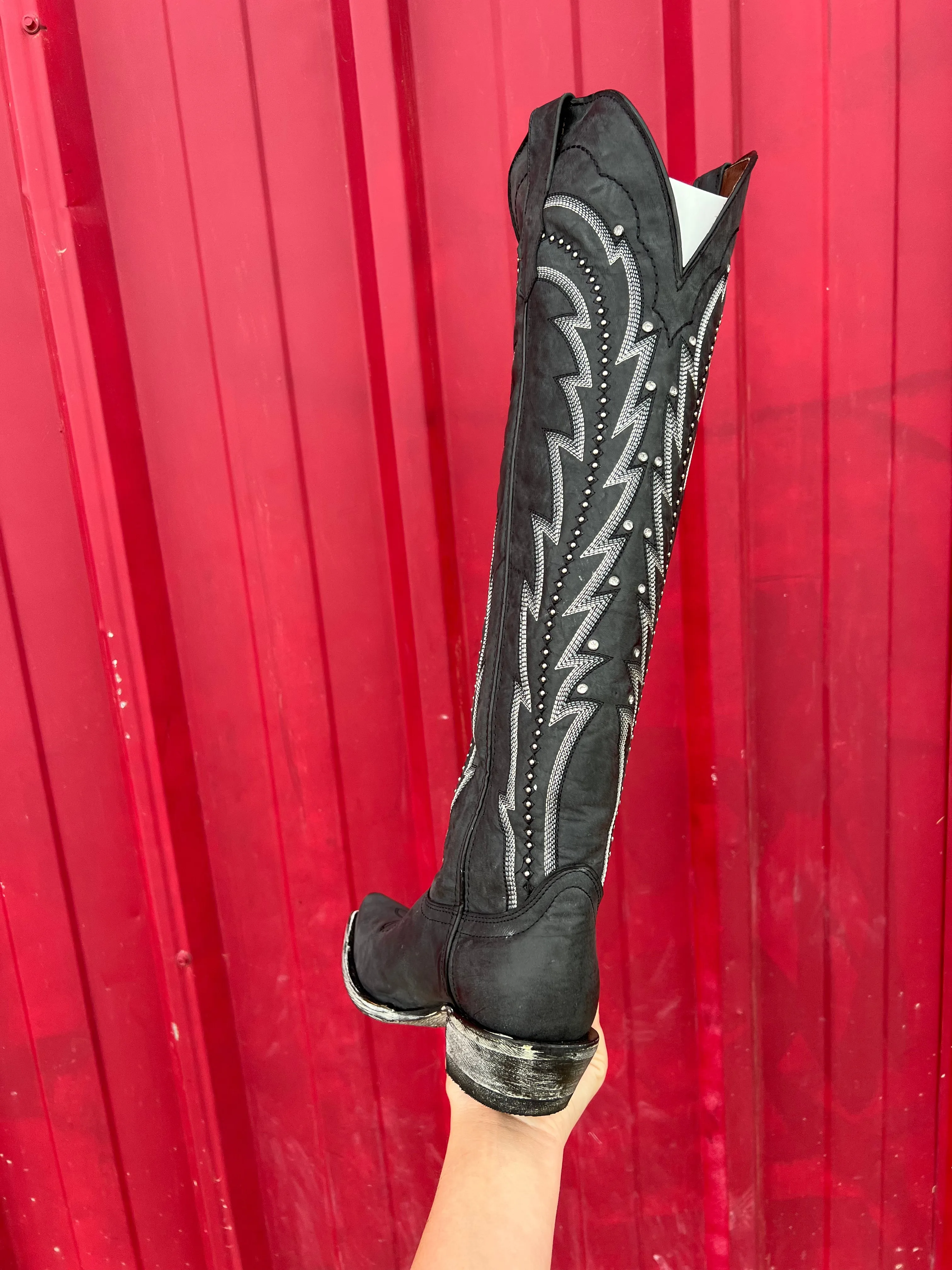 Alicia Black XL Knee High Boots
