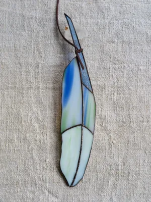 Atsos glass surf shack feather - Colin Adrian Glass