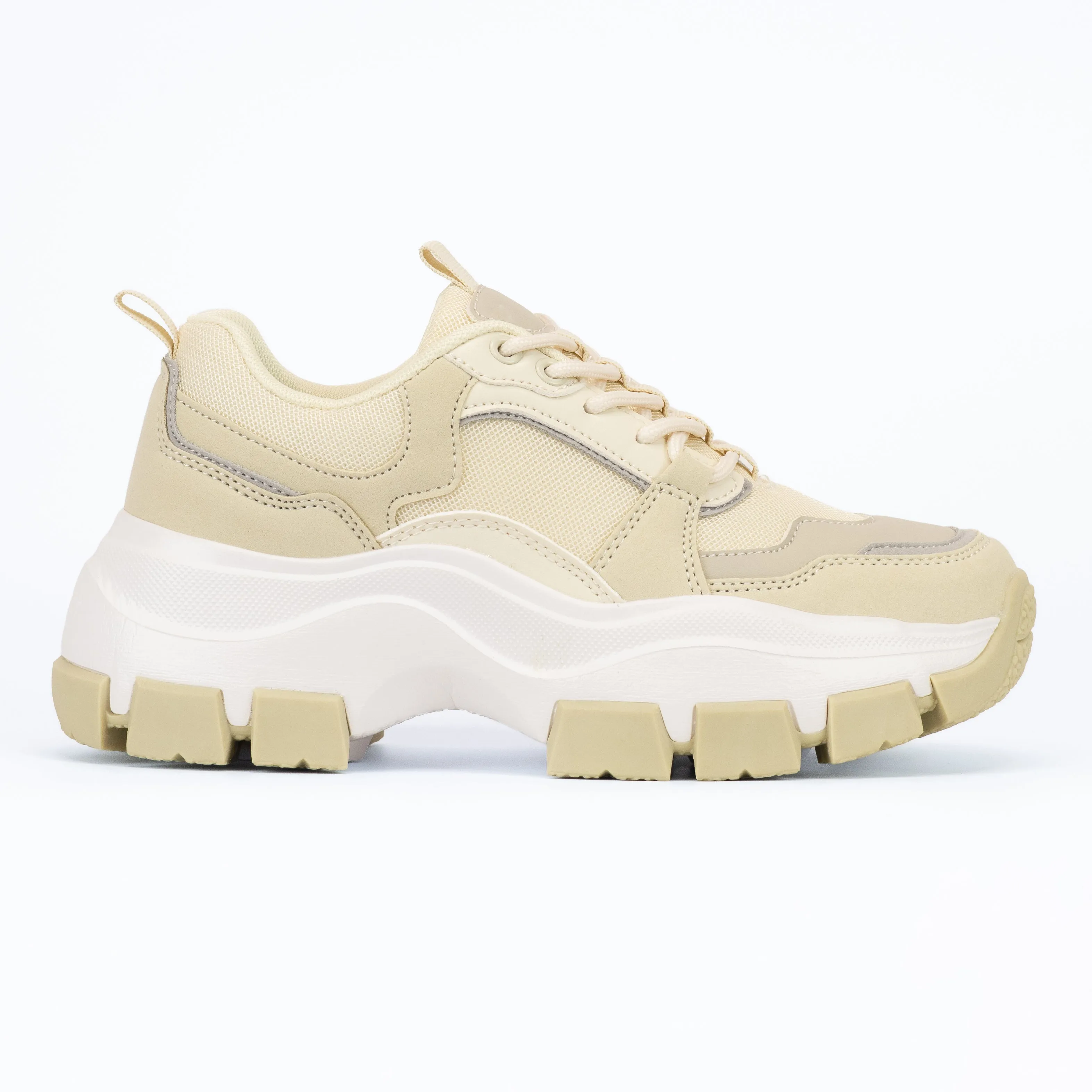 Azuka - Women's Chunky Lace-Up Sneakers, Wide Fit & Pull Tab, Breathable, Perfect for Casual Outfits or Streetwear Looks, lightweight Composite