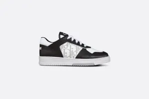 B27 Kid's Low-Top Sneaker • Black and White Smooth Calfskin and White Dior Oblique Galaxy Leather