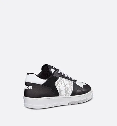 B27 Kid's Low-Top Sneaker • Black and White Smooth Calfskin and White Dior Oblique Galaxy Leather