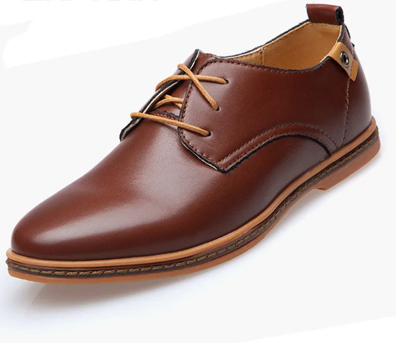 Big Size 48 Mens Shoes Casual Flats Shoes Men Black PU Leather Oxfords Shoes For Men Flats Zapatos Hombre