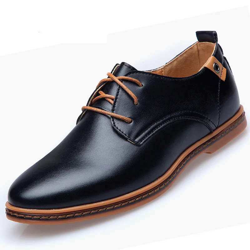Big Size 48 Mens Shoes Casual Flats Shoes Men Black PU Leather Oxfords Shoes For Men Flats Zapatos Hombre