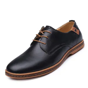 Big Size 48 Mens Shoes Casual Flats Shoes Men Black PU Leather Oxfords Shoes For Men Flats Zapatos Hombre