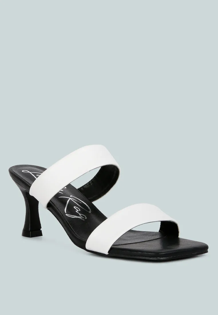 Black & White  Mid Heel Sandals