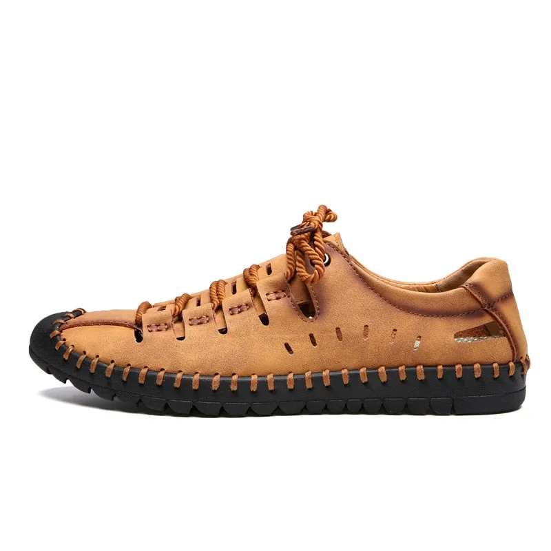 Black Penny Loafers Leather Shoes Men Flats Moccasins Hollow Shoes