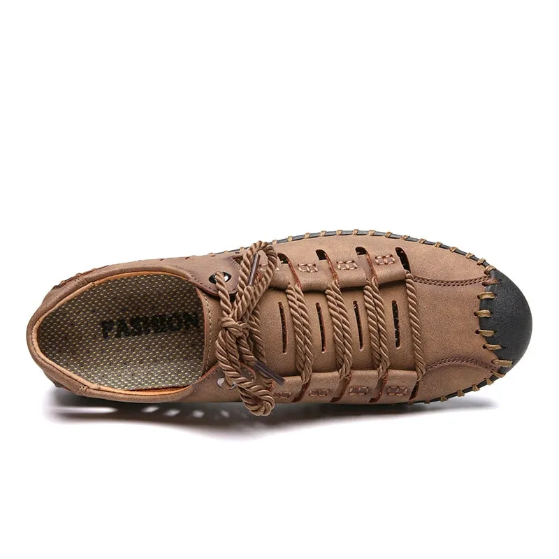 Black Penny Loafers Leather Shoes Men Flats Moccasins Hollow Shoes