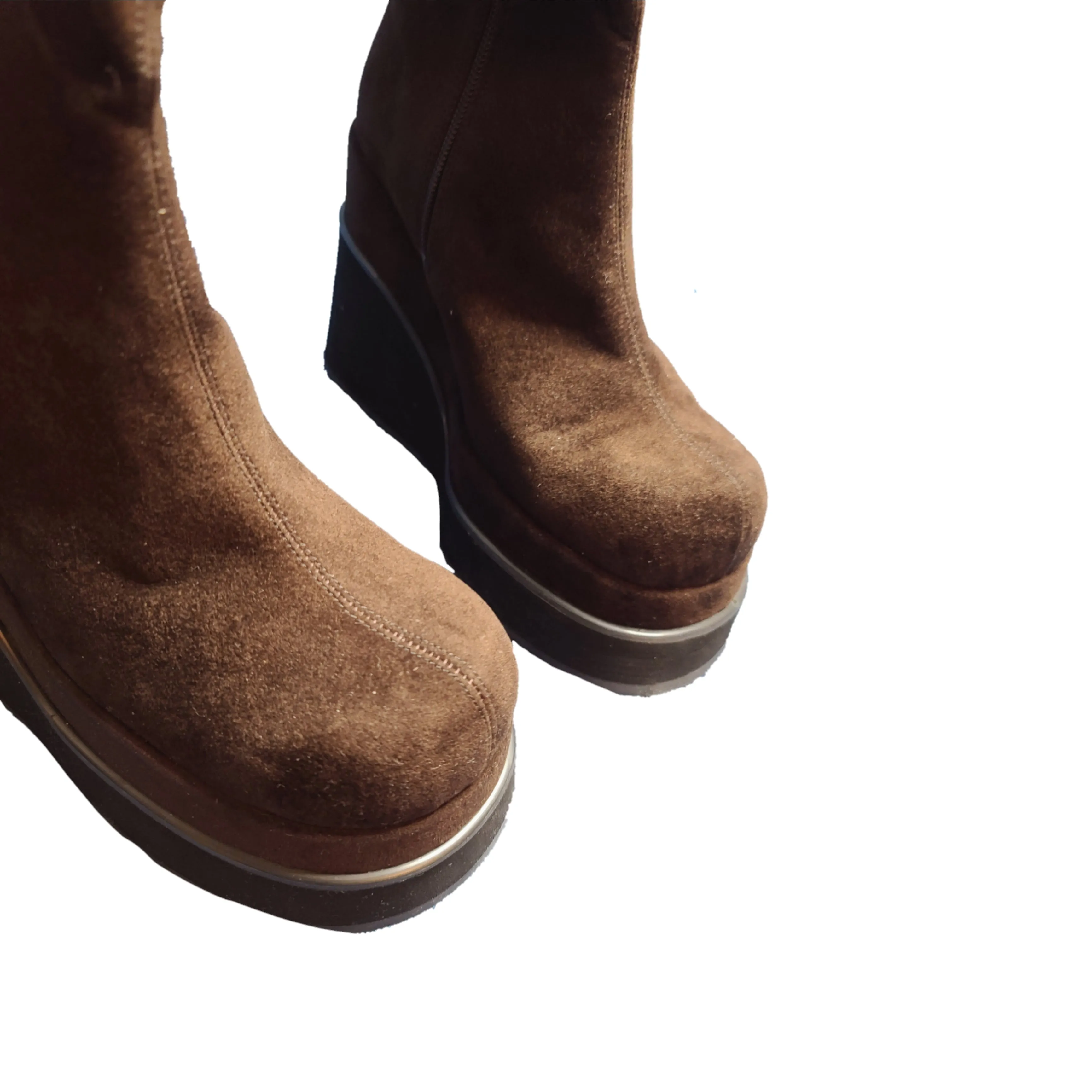 Boots vintage plateformes fourrure