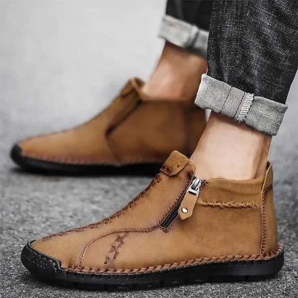 Botte en Cuir Décontractée Vintage