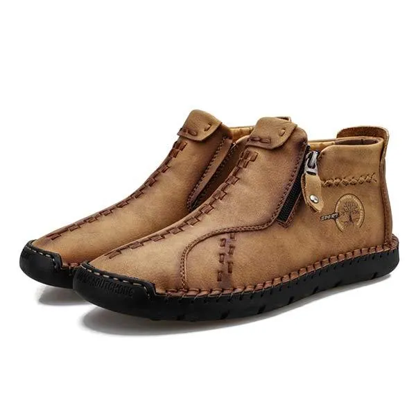 Botte en Cuir Décontractée Vintage