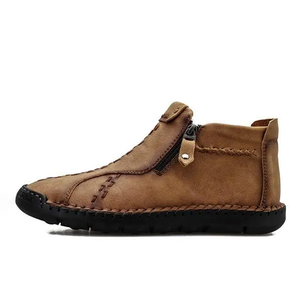 Botte en Cuir Décontractée Vintage