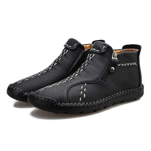 Botte en Cuir Décontractée Vintage