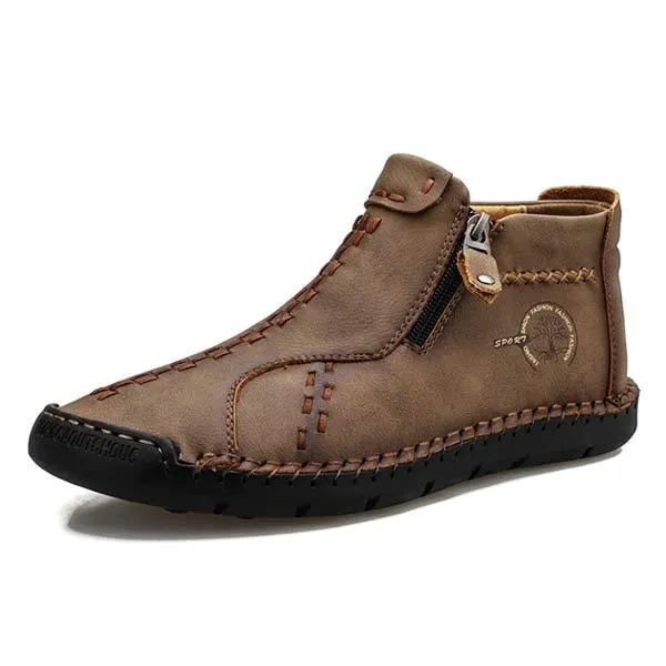 Botte en Cuir Décontractée Vintage