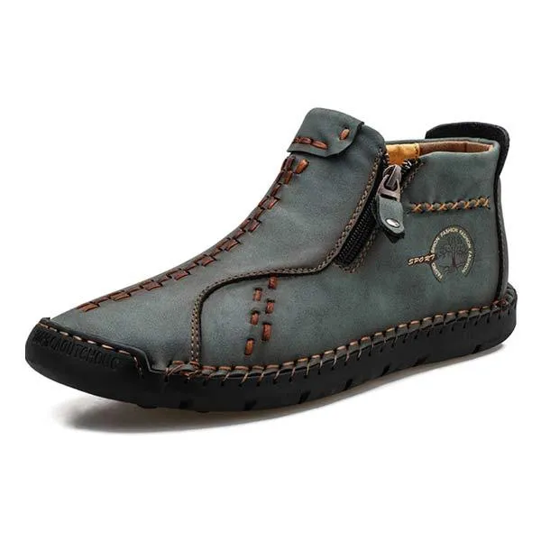Botte en Cuir Décontractée Vintage