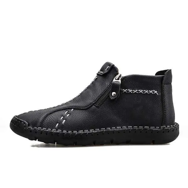 Botte en Cuir Décontractée Vintage