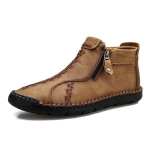 Botte en Cuir Décontractée Vintage