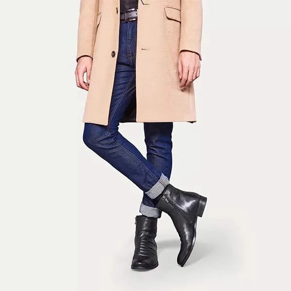 Bottes Rétro en Cuir Brun Vieilli