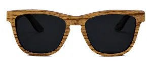 Camber Series / Zebra Wood Sunglasses / Black Polarized Lenses