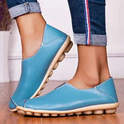 Casual flat heel cow tendon low top shoes