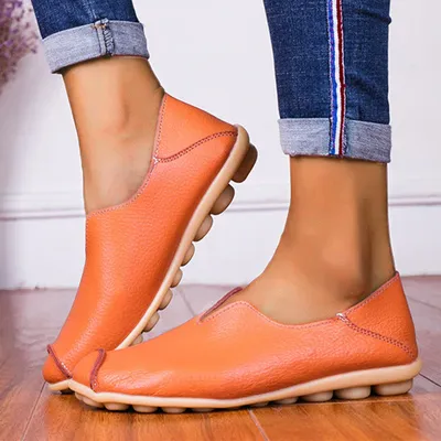 Casual flat heel cow tendon low top shoes