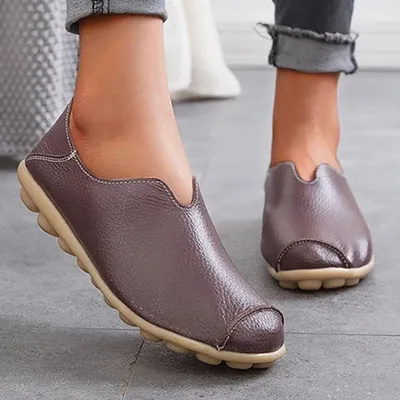 Casual flat heel cow tendon low top shoes