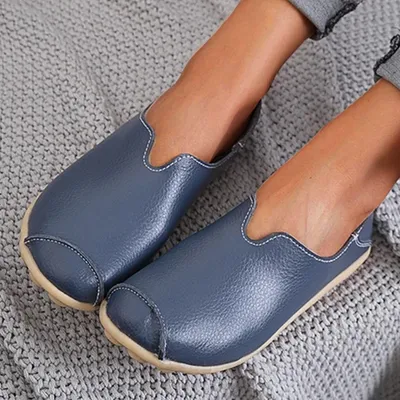 Casual flat heel cow tendon low top shoes