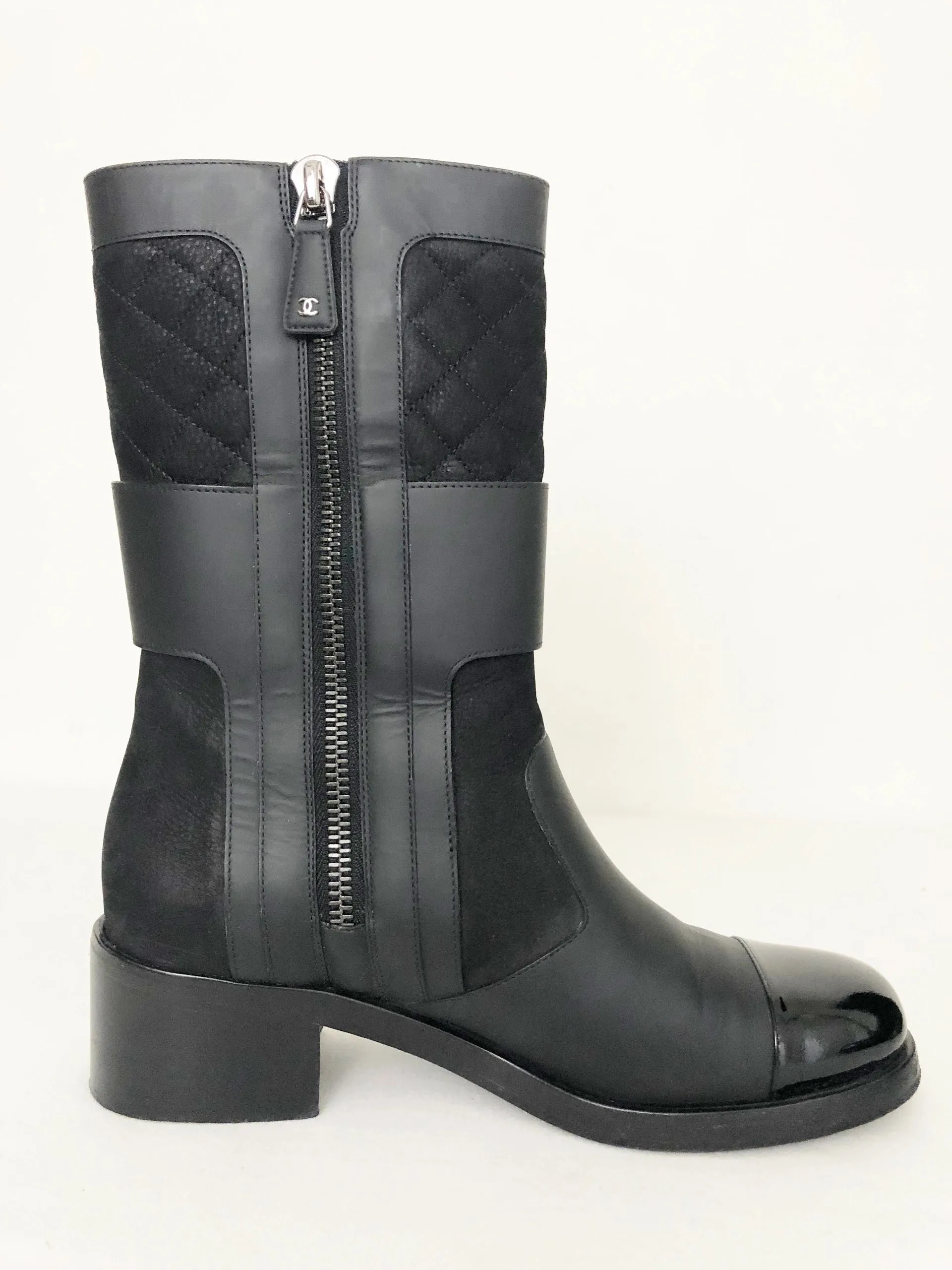 Chanel Quilted Boots Size 41 It (11 Us)