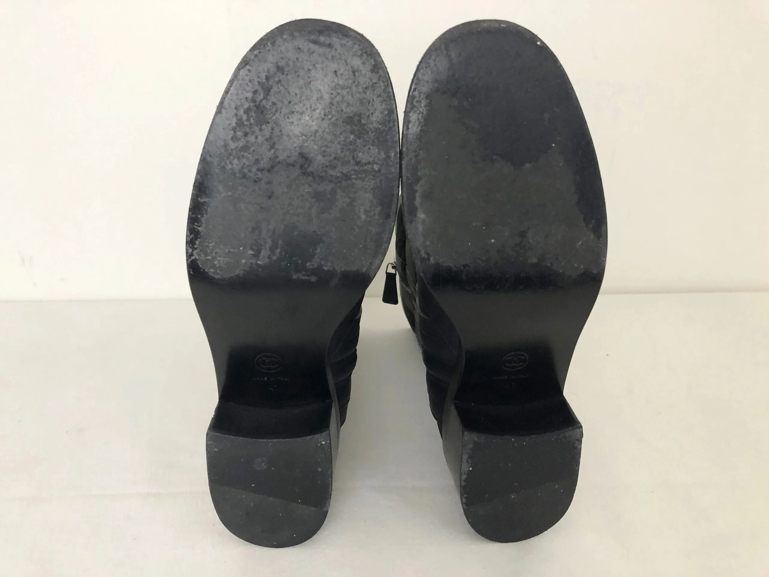 Chanel Quilted Boots Size 41 It (11 Us)