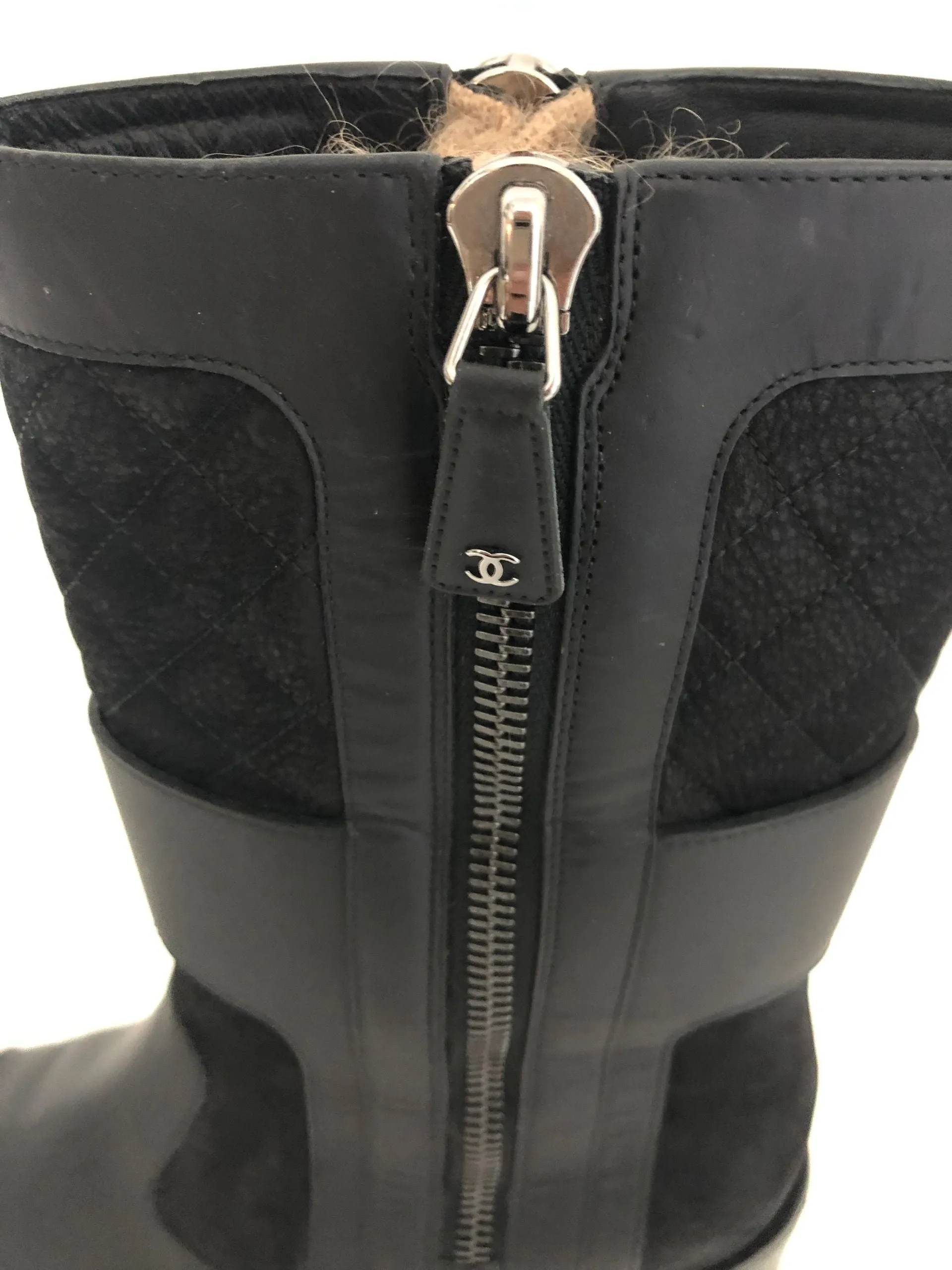 Chanel Quilted Boots Size 41 It (11 Us)