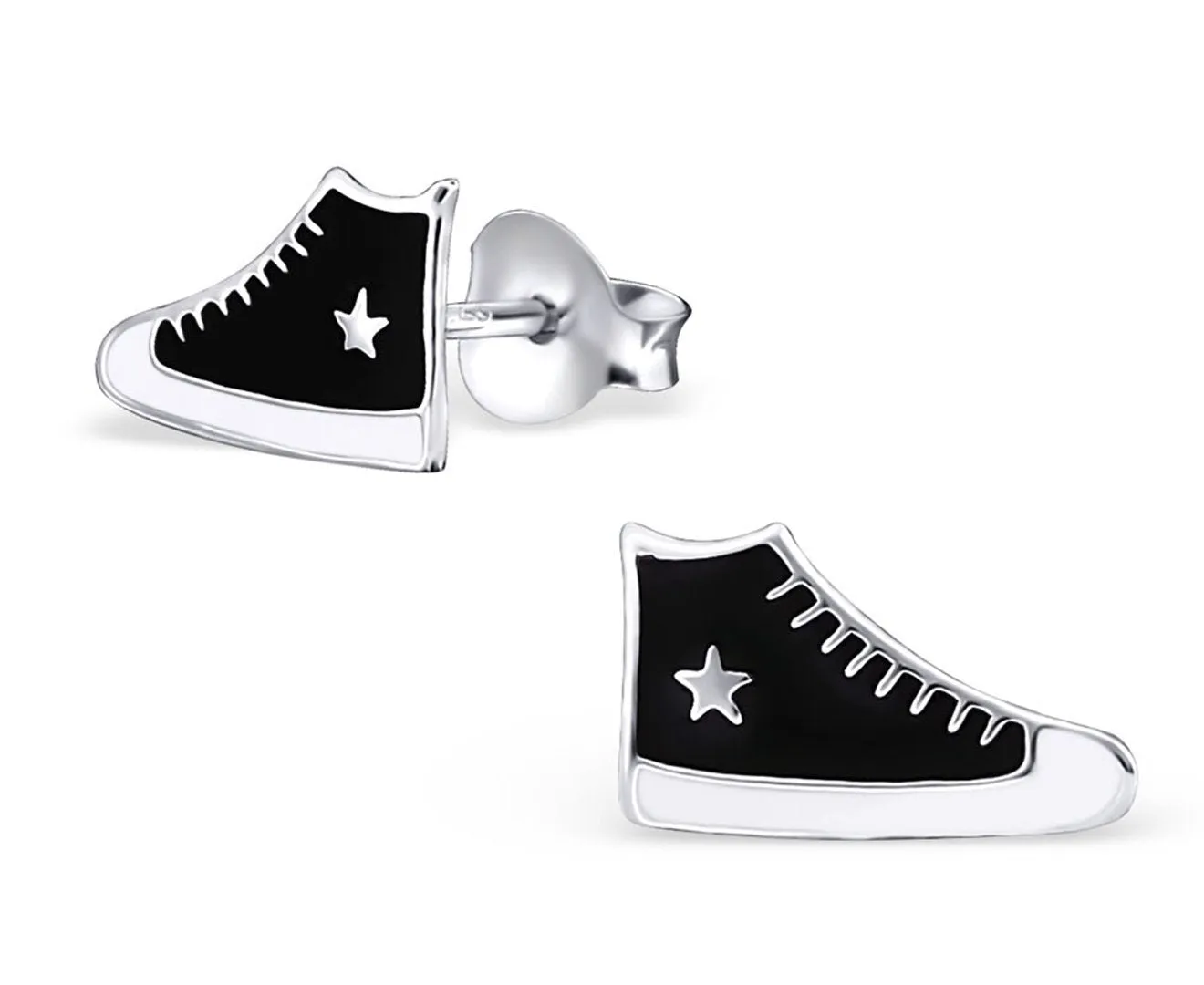Children's Silver Sneaker Stud Earrings