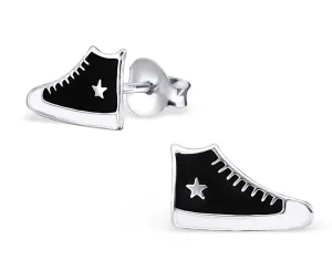 Children's Silver Sneaker Stud Earrings