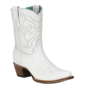Corral White Embroidery Cowboy Ankle Boots Z5071