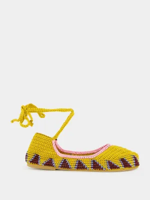 Curry Brown High Crochet Ballerina