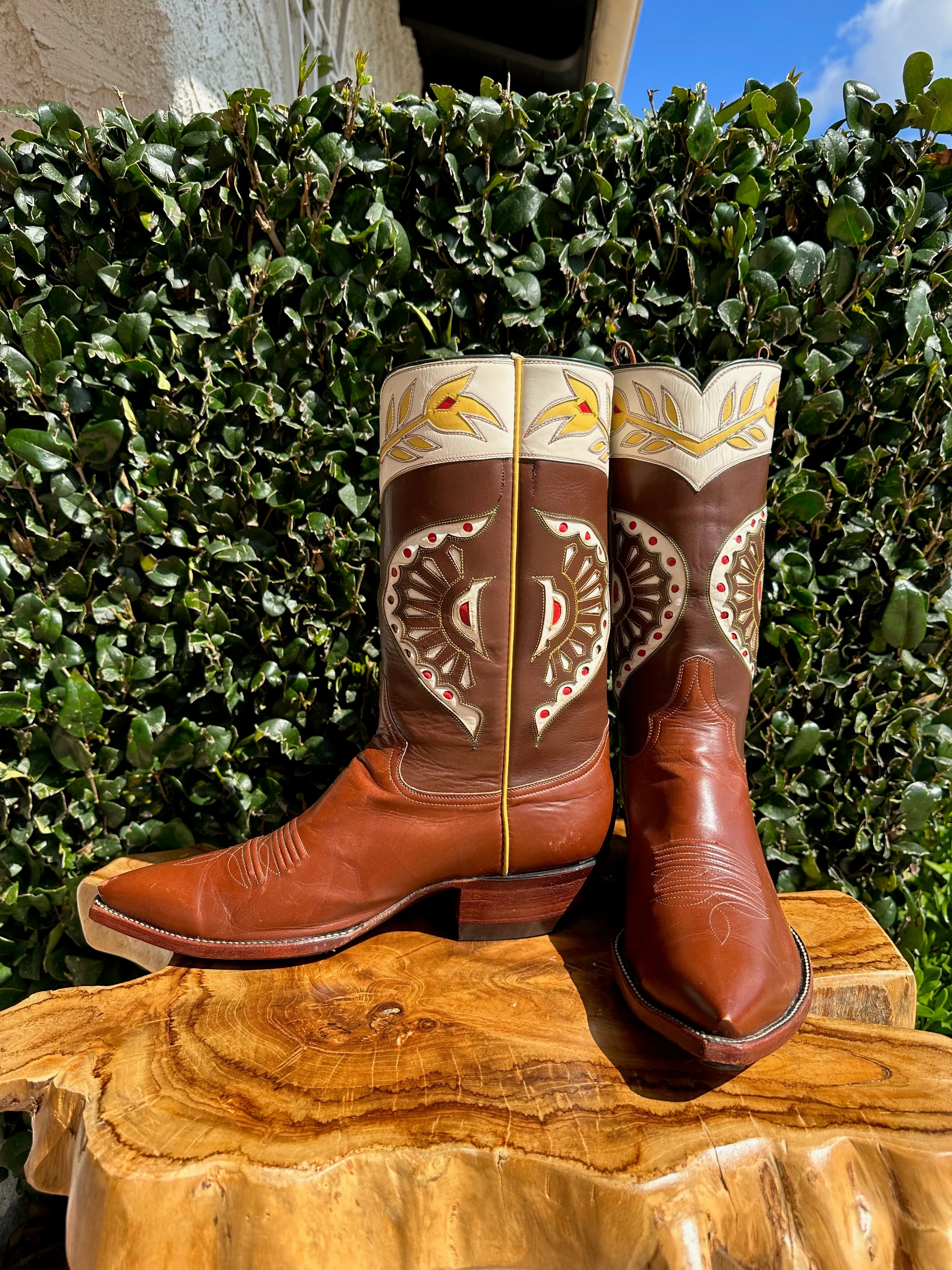 Custom Vintage Rocketbuster GOLDEN WHEAT Cowboy Boots size 10.5 D