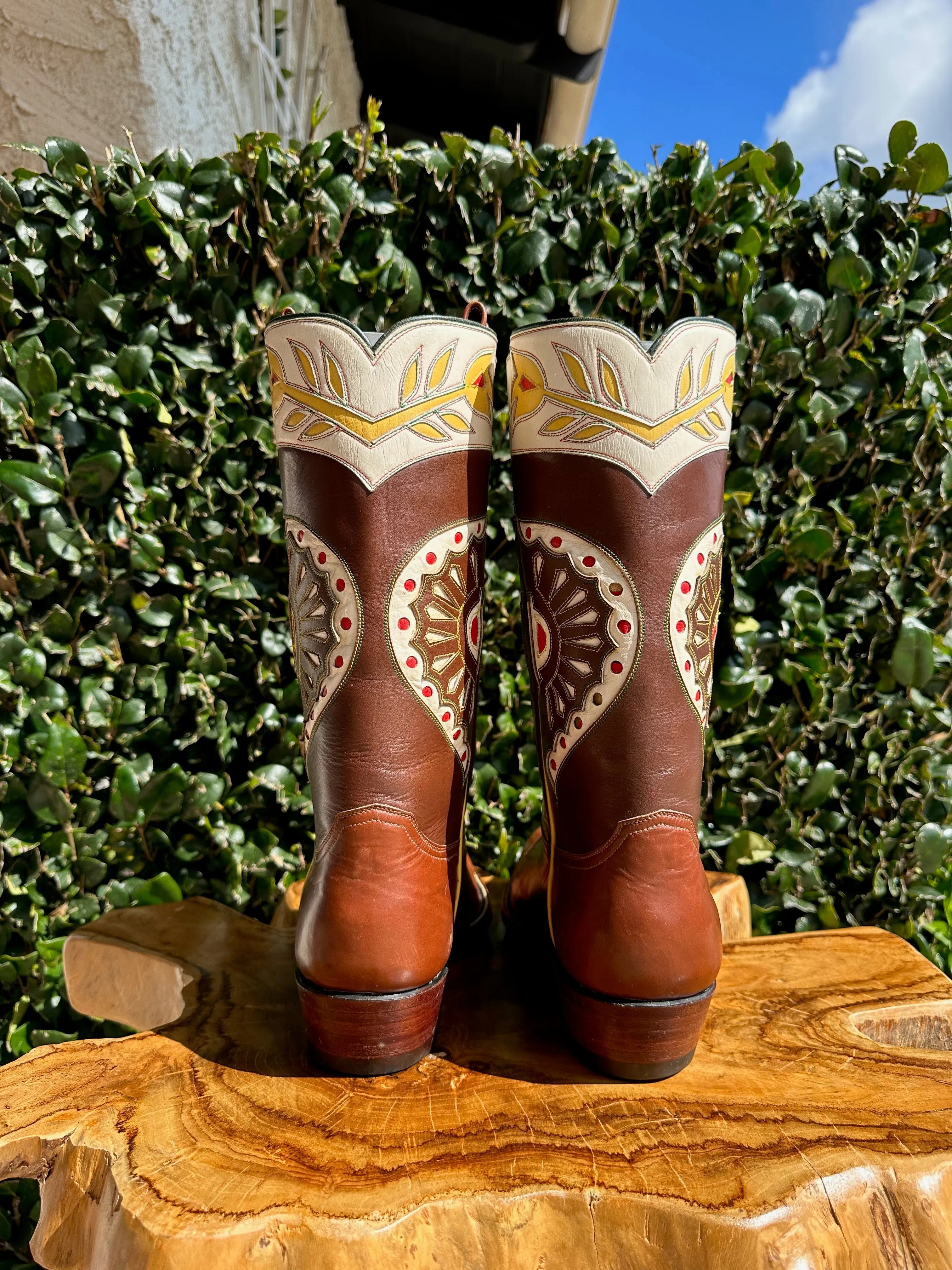Custom Vintage Rocketbuster GOLDEN WHEAT Cowboy Boots size 10.5 D