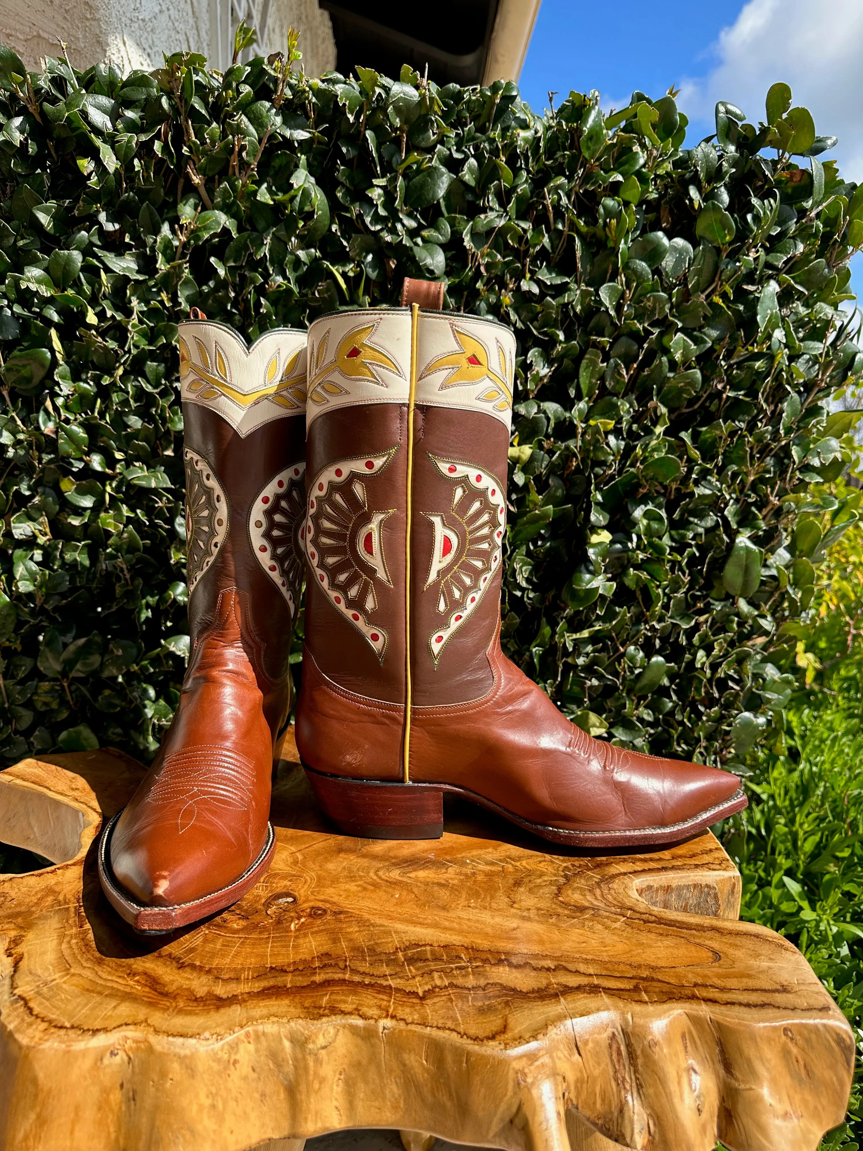 Custom Vintage Rocketbuster GOLDEN WHEAT Cowboy Boots size 10.5 D