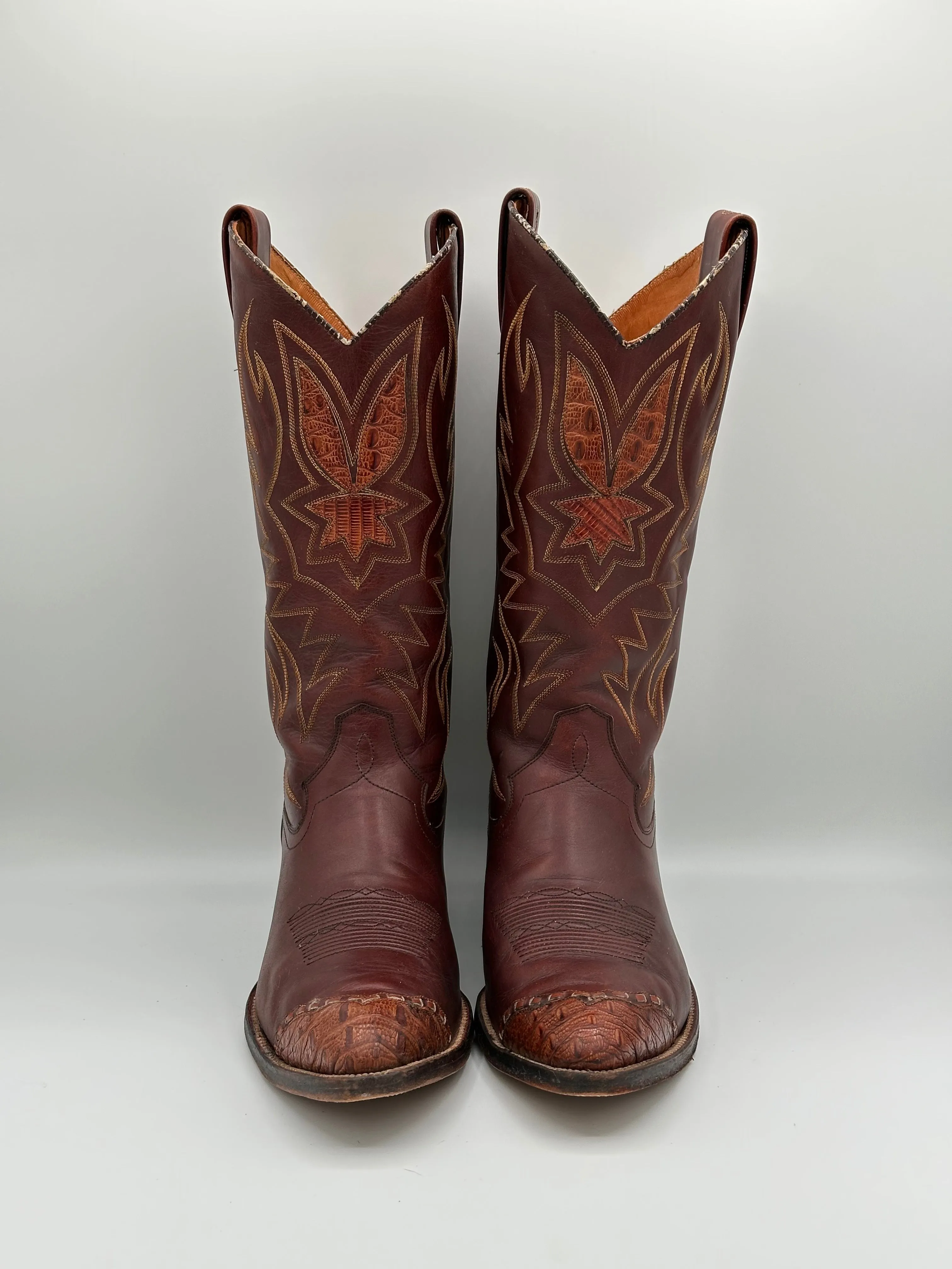 Dan Post Preban Hornback Lizard Made in Spain size 9 D Cowboy Boots