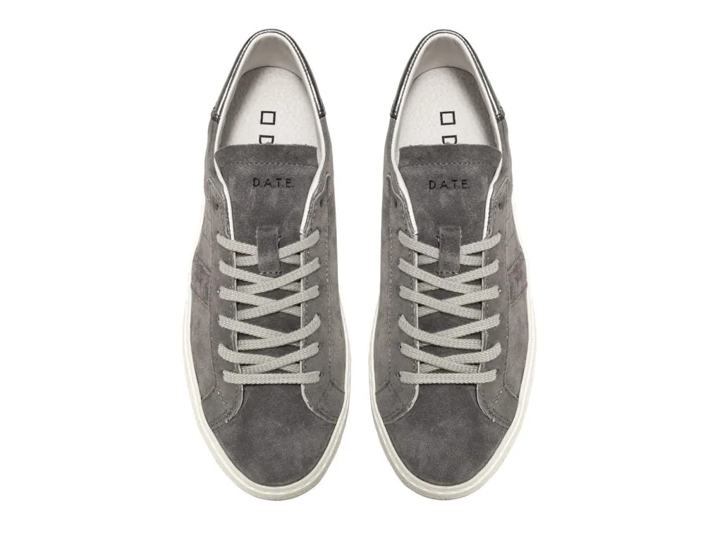 D.A.T.E. Hill Low Stardust Sneakers in Metal Gun