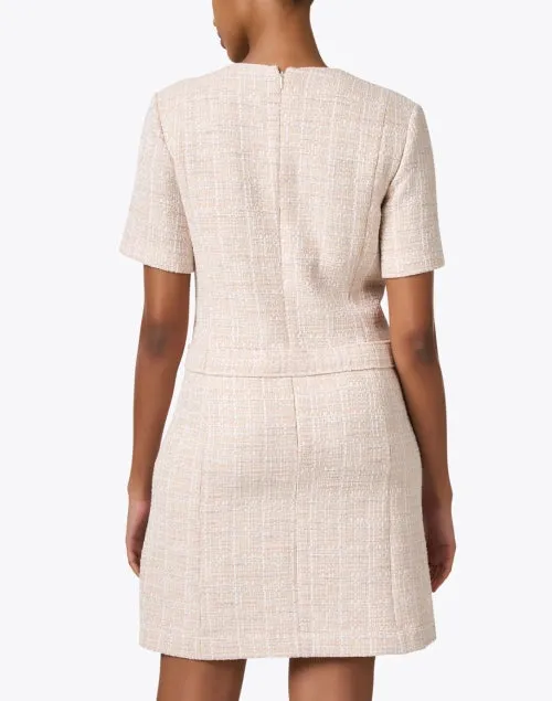 Destena Beige Tweed Shift Dress